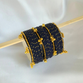 Dark Royal Blue Dotted Golden Viral Kashmiri Bangles