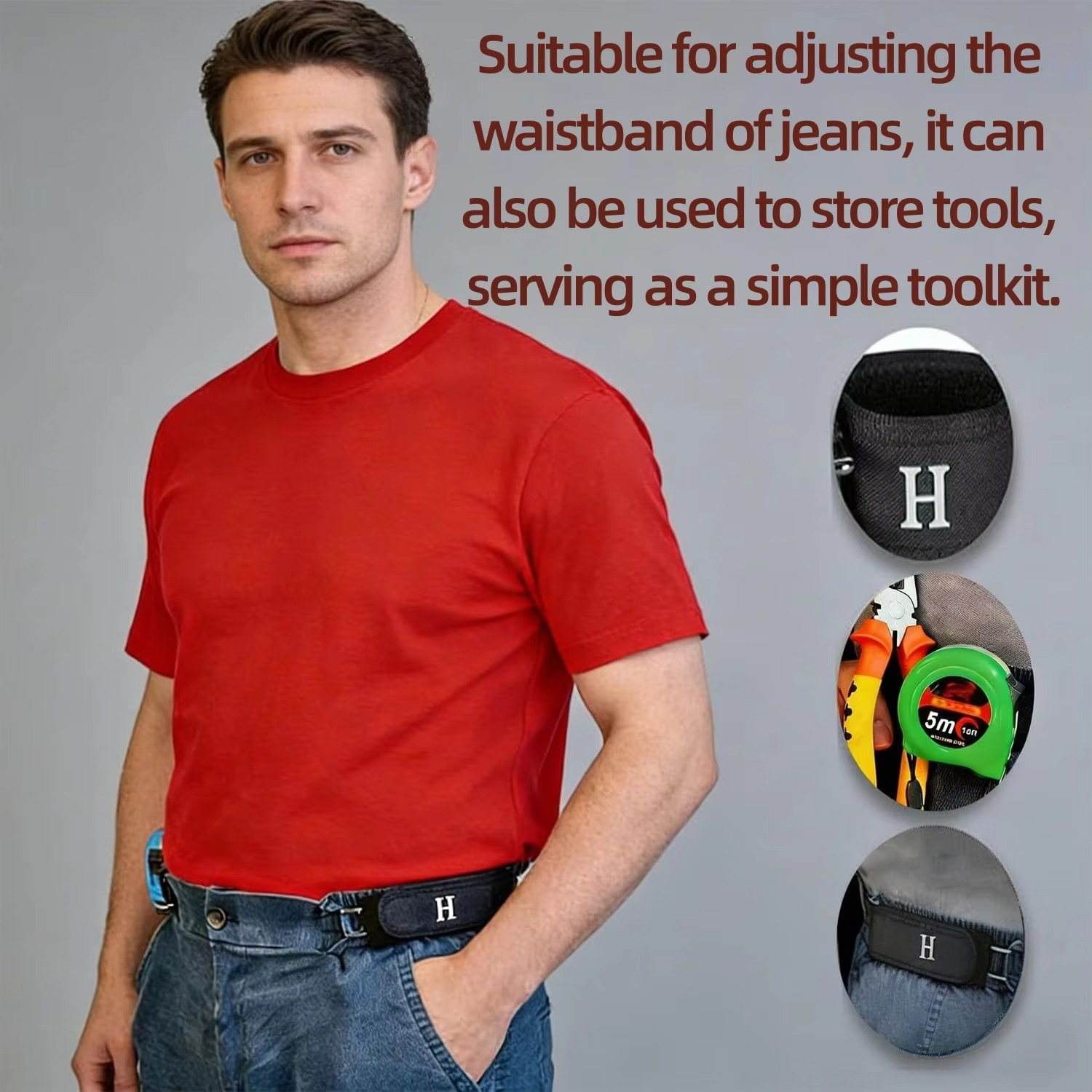 2Pcs Adjustable Buckleless Belt Hook