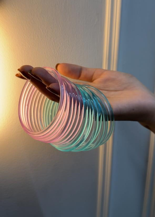 Jelly Bangles 🪼🩷🩵 14 Jelly Bangles And 4 Ghunghru kare