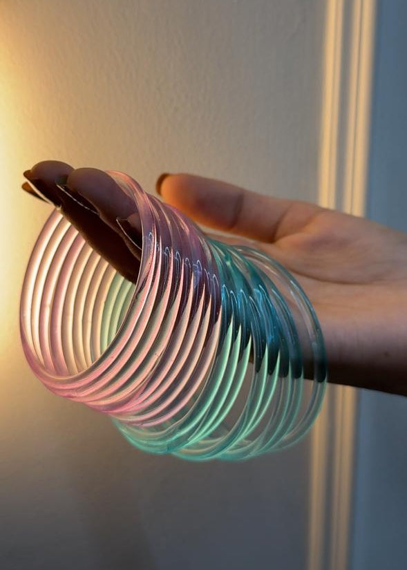 Jelly Bangles 🪼🩷🩵 14 Jelly Bangles And 4 Ghunghru kare